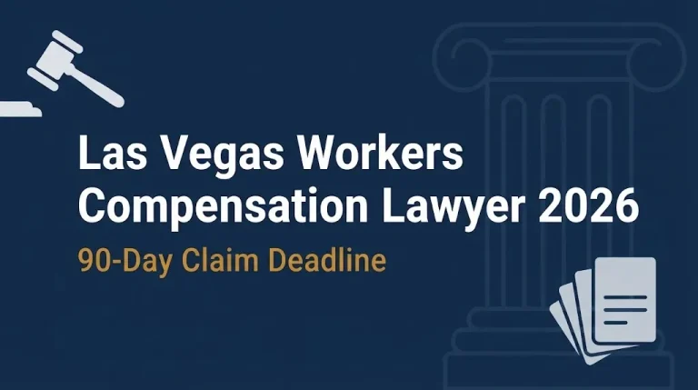 Las Vegas workers compensation lawyer 2026 banner showing 90-day claim deadline.