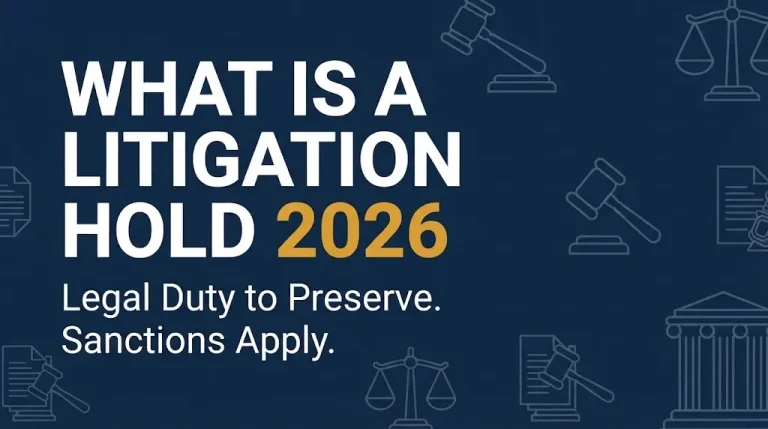 Litigation hold 2026 guide explaining legal duty to preserve evidence and potential sanctions.