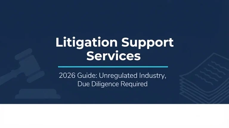 Litigation support services 2026 guide showing unregulated industry with due diligence required.