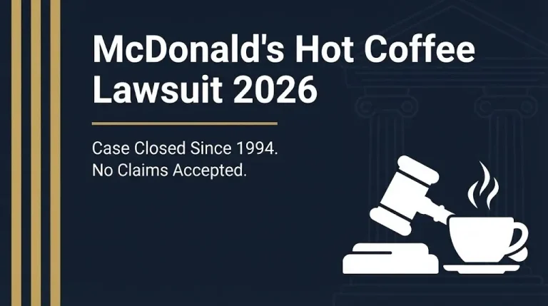 McDonald's hot coffee lawsuit 2026 status showing case closed since 1994 and no claims accepted.