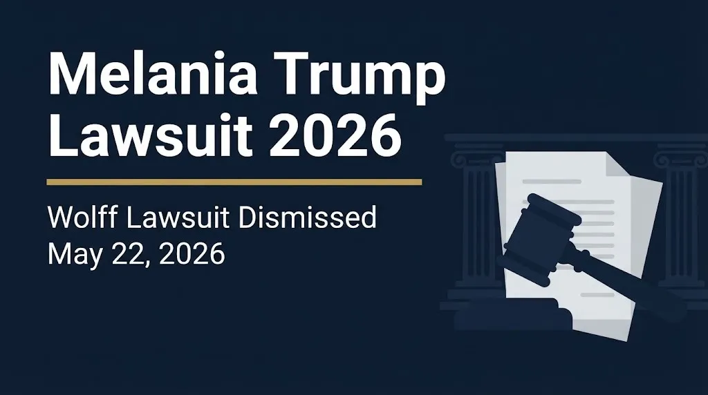 Melania Trump lawsuit 2026 guide with May 22 dismissal date for Michael Wolff case.