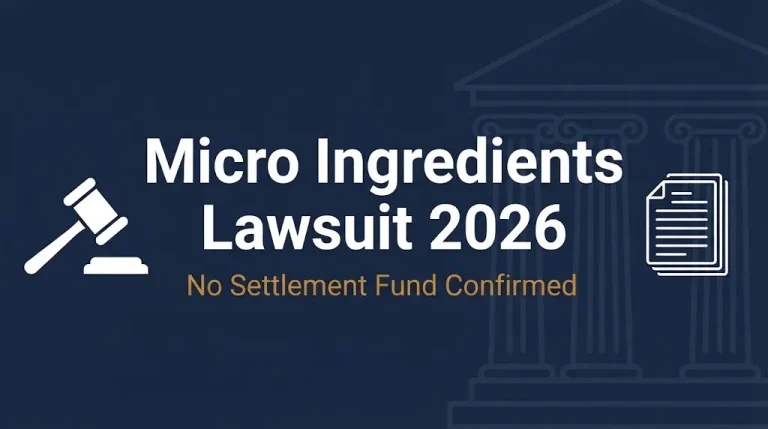 Micro Ingredients lawsuit 2026 banner showing no settlement fund confirmed yet