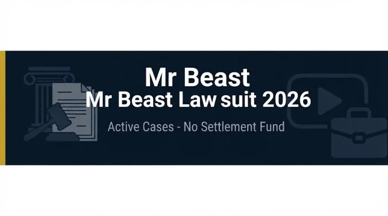 Mr Beast lawsuit 2026 banner showing active cases and no settlement fund exists.