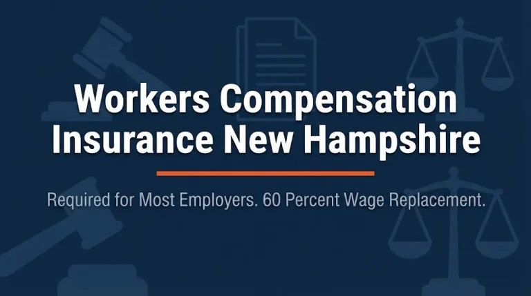 New Hampshire workers compensation insurance 2026 banner showing employer requirements and wage replacement rate.