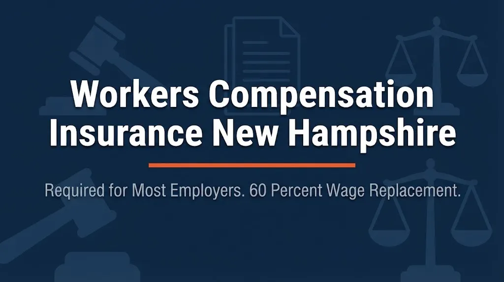 New Hampshire workers compensation insurance 2026 banner showing employer requirements and wage replacement rate.