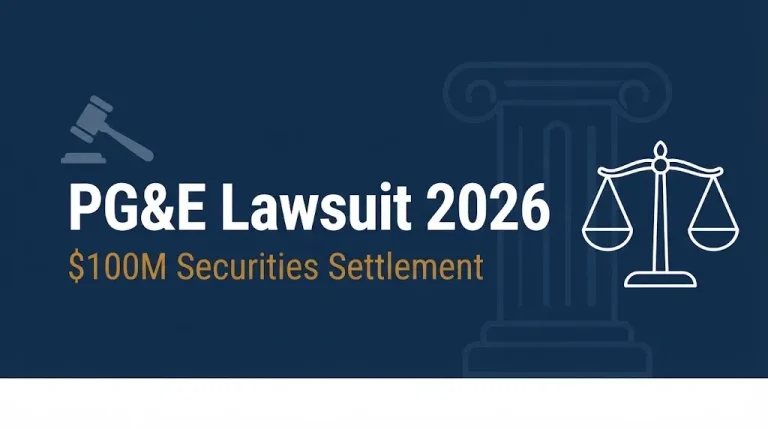  PG&E lawsuit 2026 banner showing $100 million securities settlement.