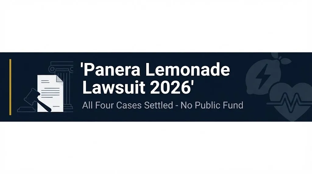 Panera lemonade lawsuit 2026 banner showing all four cases settled with no public settlement fund.