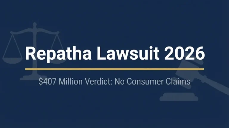 Repatha lawsuit 2026 hero banner with gavel and scales icons