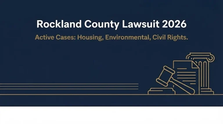 Rockland County lawsuit 2026 banner showing active cases involving housing, environmental, and civil rights disputes.