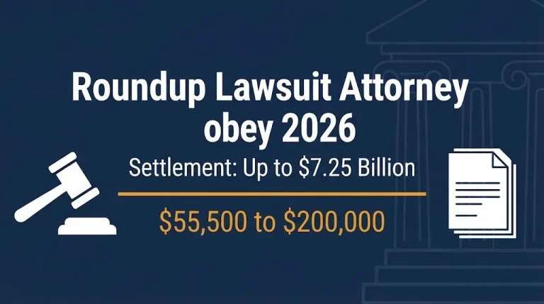Roundup lawsuit attorney 2026 banner showing $7.25 billion settlement fund