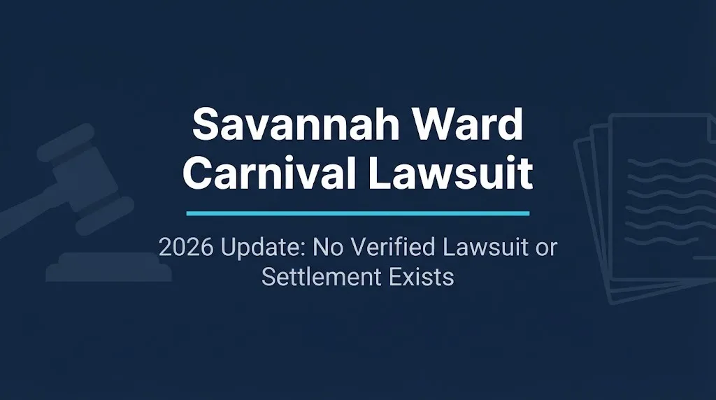 Savannah Ward Carnival lawsuit 2026 status showing no verified lawsuit or settlement exists in public records.