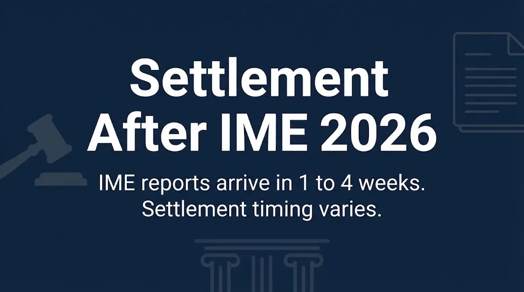 Settlement after IME 2026 hero banner with IME report timeline subheading.
