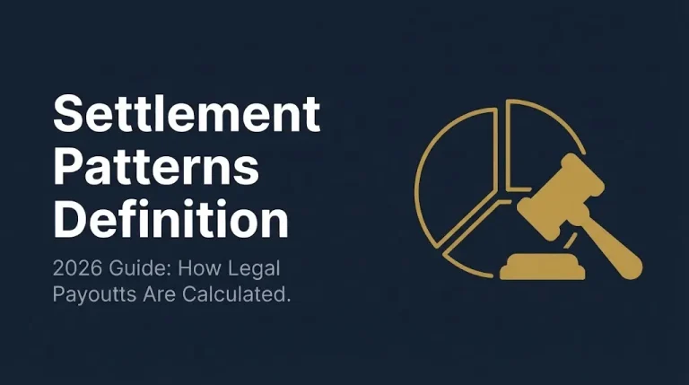 Settlement patterns definition banner showing payout calculation guide for 2026.