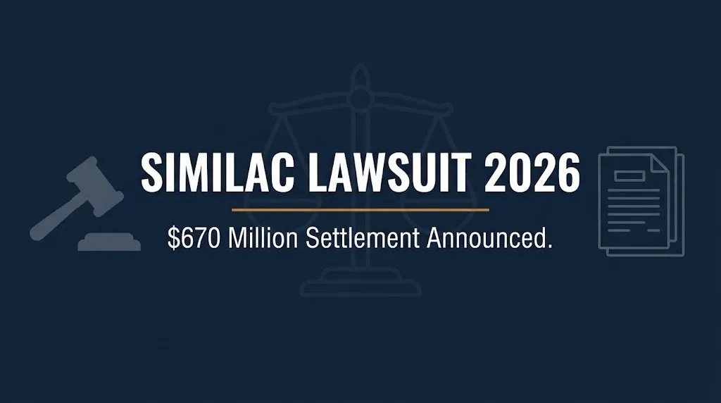 Similac lawsuit 2026 banner showing the $670 million Abbott NEC settlement announcement.