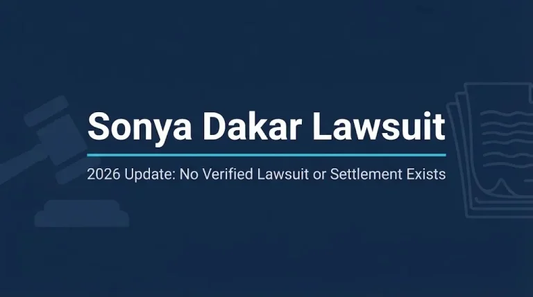Sonya Dakar lawsuit 2026 status showing no verified lawsuit or settlement exists in public records.