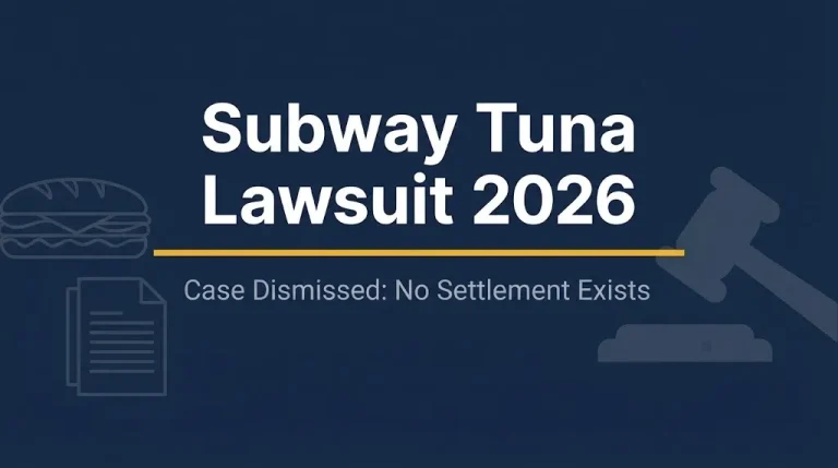 Subway tuna lawsuit 2026 hero banner with gavel and sandwich icons