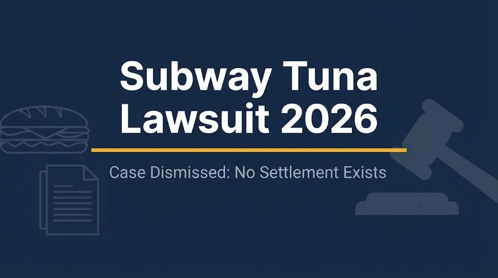 Subway tuna lawsuit 2026 hero banner with gavel and sandwich icons