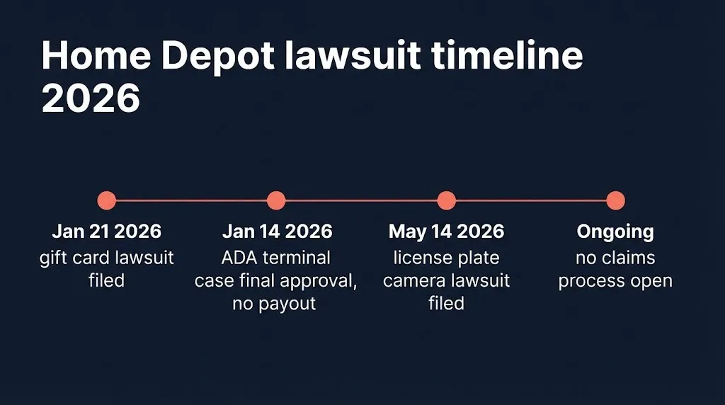 Timeline of active 2026 Home Depot class action lawsuits and their current litigation status
