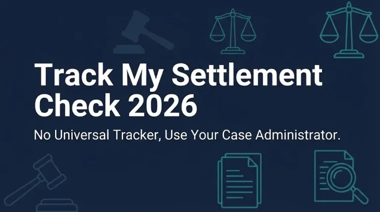 Track my settlement check 2026 guide showing no universal tracker exists for payouts