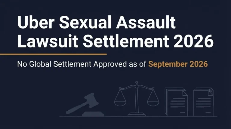 Uber sexual assault lawsuit settlement 2026 status with no global settlement approved as of September 2026.