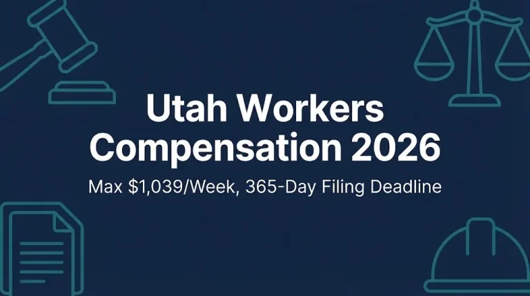Utah workers compensation 2026 guide showing max weekly benefit and filing deadline