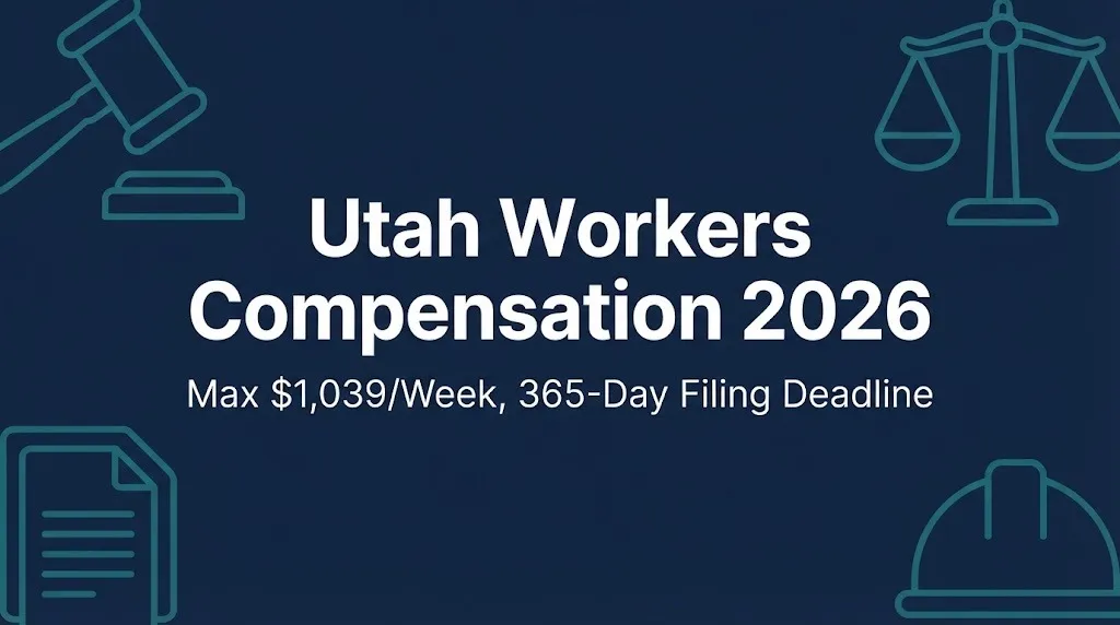 Utah workers compensation 2026 guide showing max weekly benefit and filing deadline