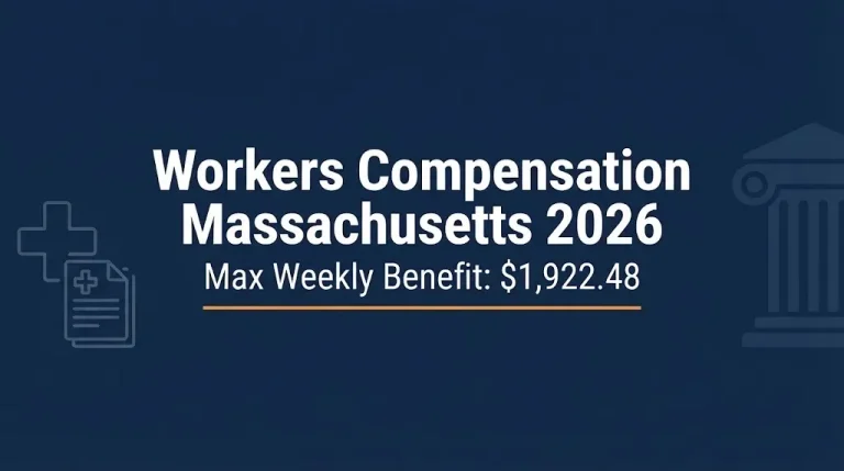Workers compensation Massachusetts 2026 guide with weekly benefit maximum