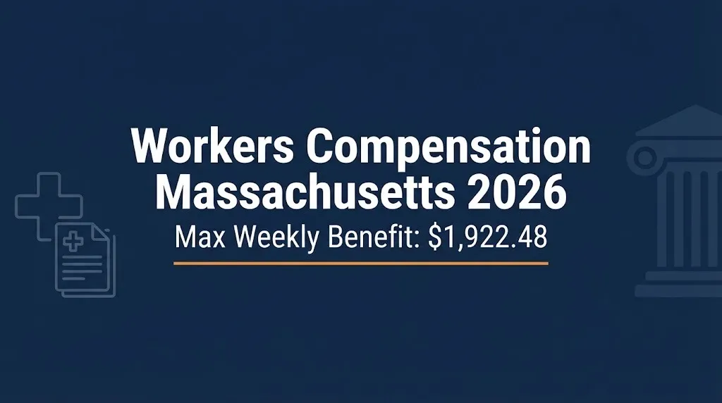 Workers compensation Massachusetts 2026 guide with weekly benefit maximum