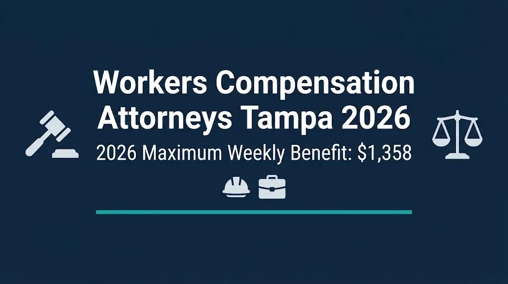 Workers compensation attorneys Tampa 2026 guide with 2026 maximum weekly benefit.