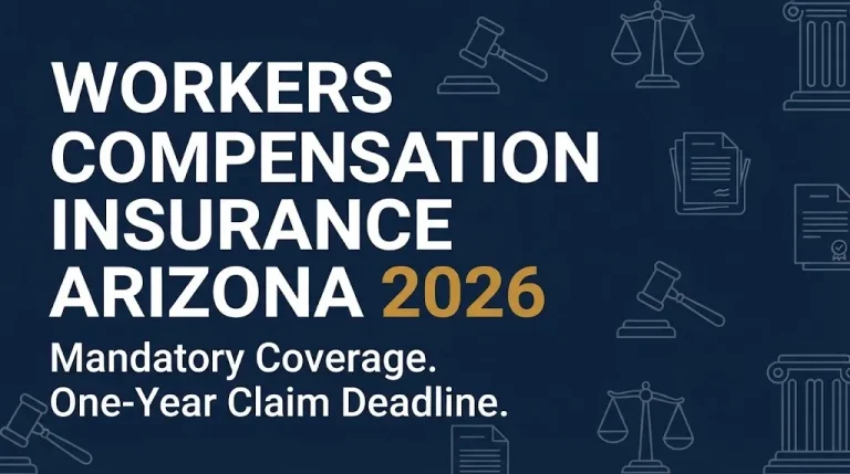 Workers compensation insurance Arizona 2026 guide showing mandatory coverage and one-year claim deadline.
