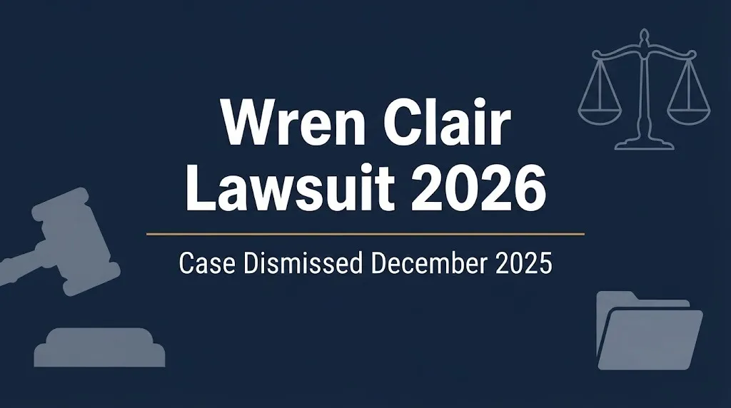 Wren Clair lawsuit 2026 banner showing case was dismissed in December 2025