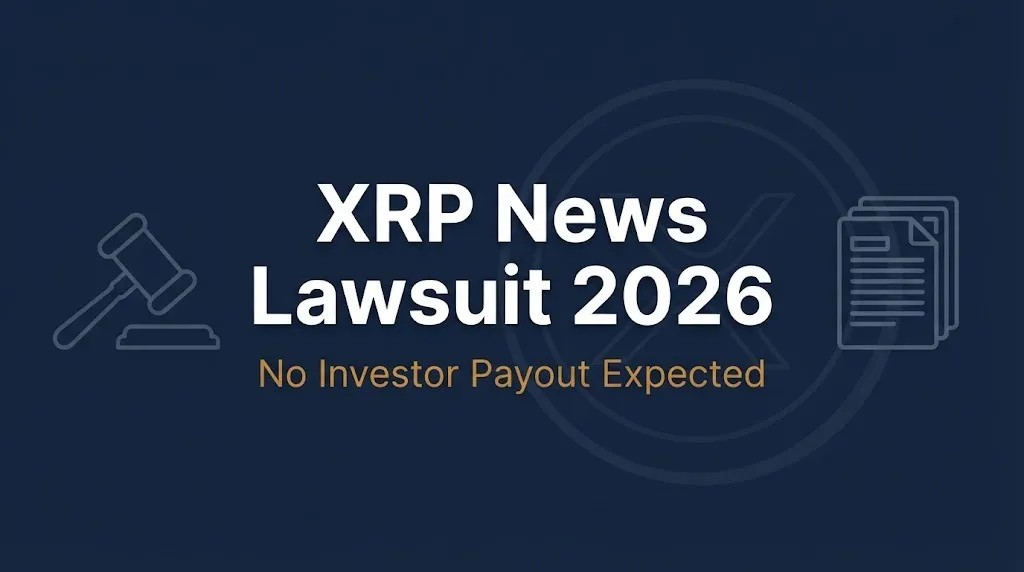 XRP news lawsuit 2026 banner showing no investor payout expected