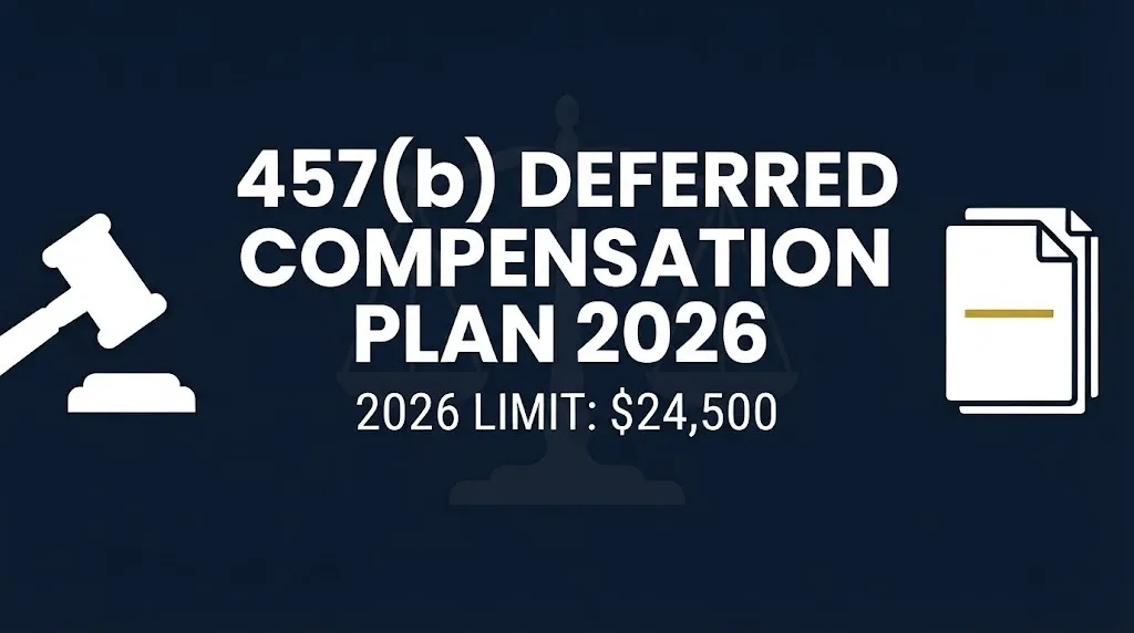 457(b) deferred compensation plan 2026 contribution limits and rules infographic banner