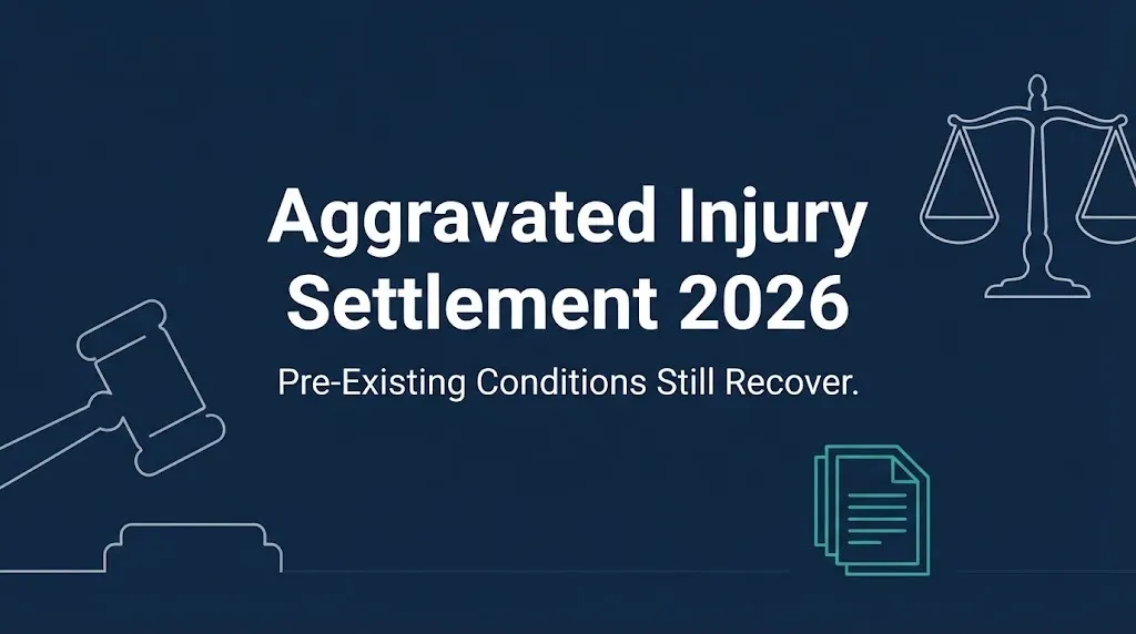 Aggravated injury settlement 2026 banner explaining pre-existing conditions can still recover compensation.
