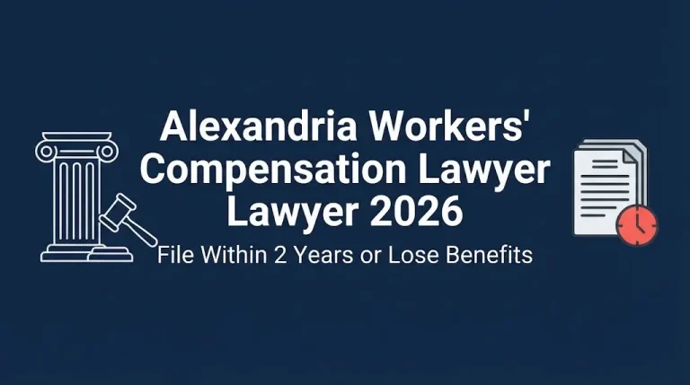 Alexandria workers' compensation lawyer 2026 banner with two-year filing deadline warning.
