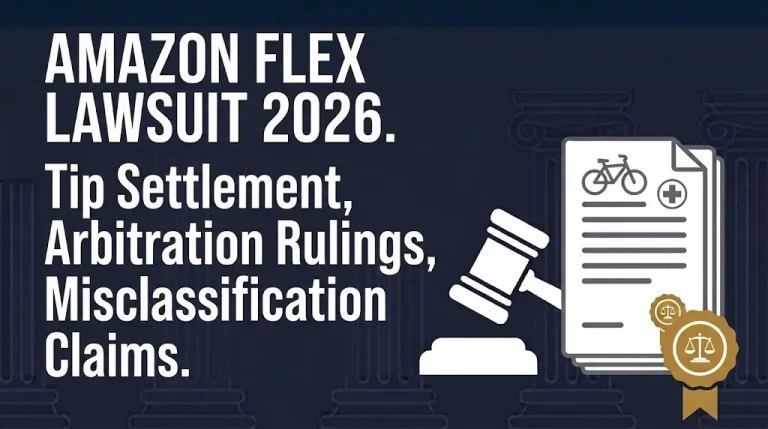 Amazon Flex lawsuit 2026 tip skimming settlement and arbitration rulings for drivers.