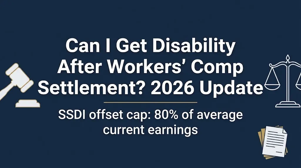 Can I get disability after workers' comp settlement 2026 banner with SSDI 80% offset cap