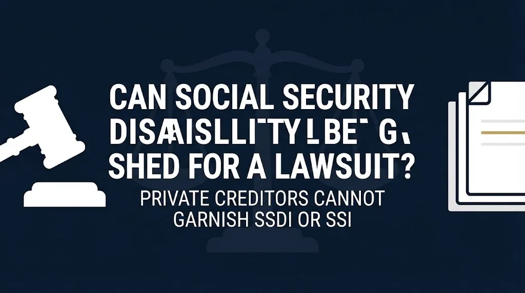 Can Social Security disability be garnished for a lawsuit 2026 rules and protections banner