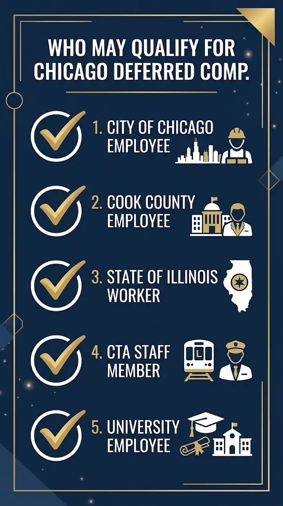 Checklist showing who qualifies for Chicago deferred compensation 457(b) plans.