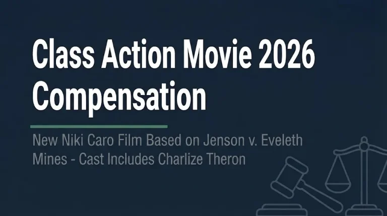 Class Action movie 2026 banner showing new Niki Caro film based on Jenson v. Eveleth Mines case.
