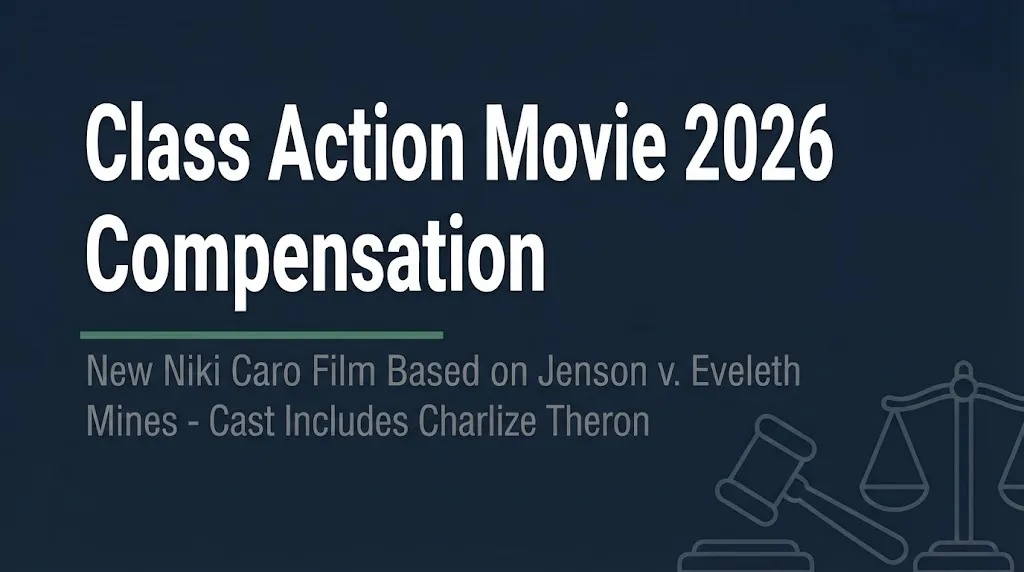 Class Action movie 2026 banner showing new Niki Caro film based on Jenson v. Eveleth Mines case.