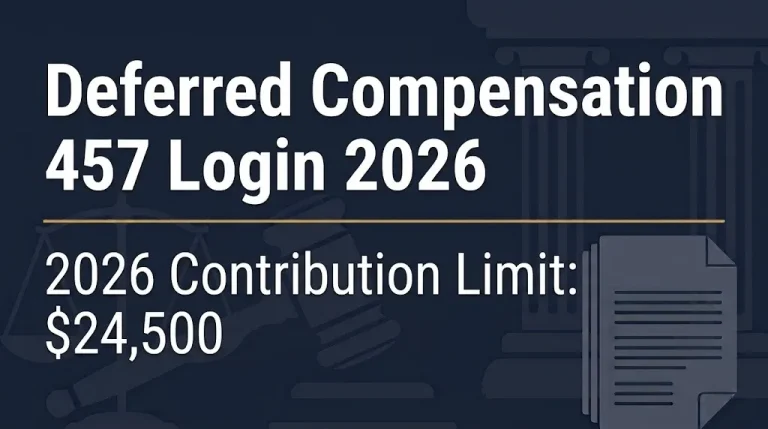 Deferred compensation 457 login 2026 banner showing $24,500 contribution limit.