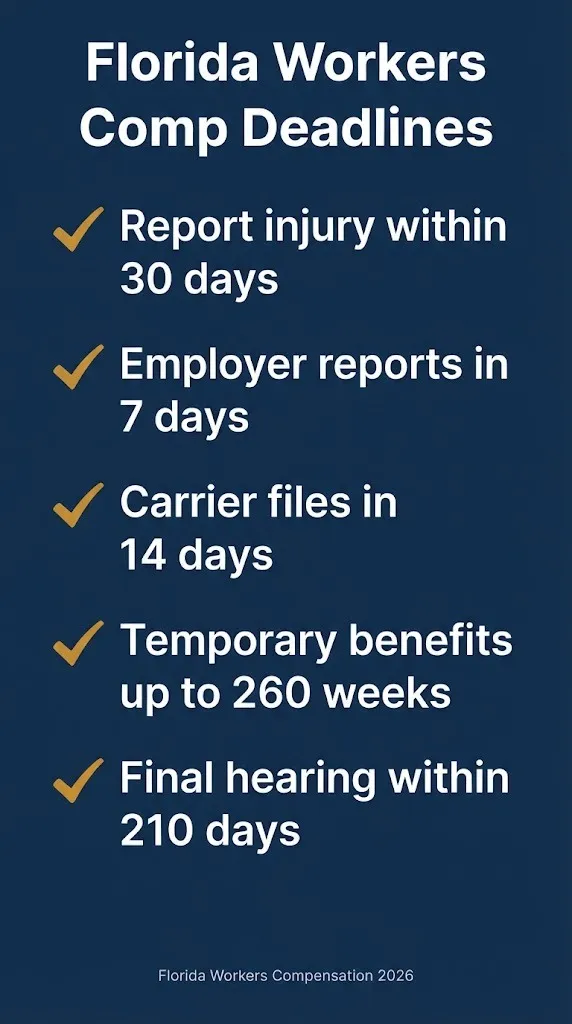 Florida workers compensation deadlines checklist for 2026 claims