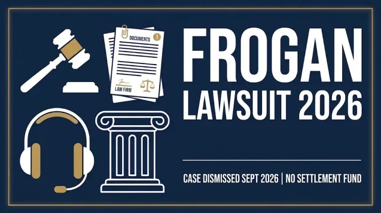 Frogan lawsuit 2026 banner showing case dismissed in September 2026 with no settlement fund.