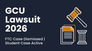 GCU lawsuit 2026 banner showing FTC case dismissed and student class action still active.