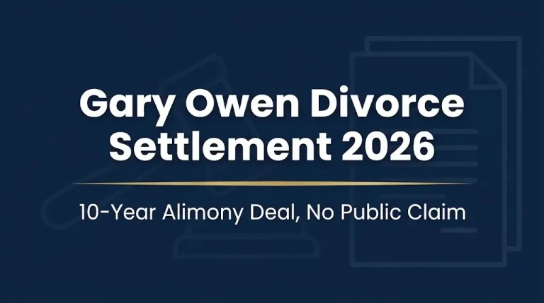 Gary Owen divorce settlement 2026 banner noting 10-year alimony and no public claim.