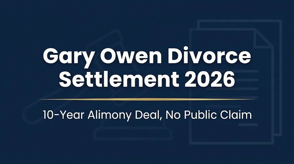 Gary Owen divorce settlement 2026 banner noting 10-year alimony and no public claim.