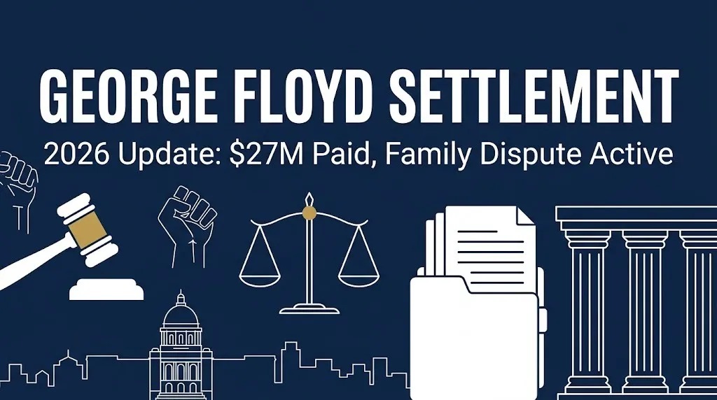 George Floyd settlement 2026 hero banner showing $27 million payout and active family dispute