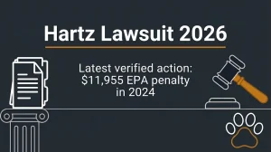 Hartz lawsuit 2026 banner showing the latest verified EPA penalty of $11,955.