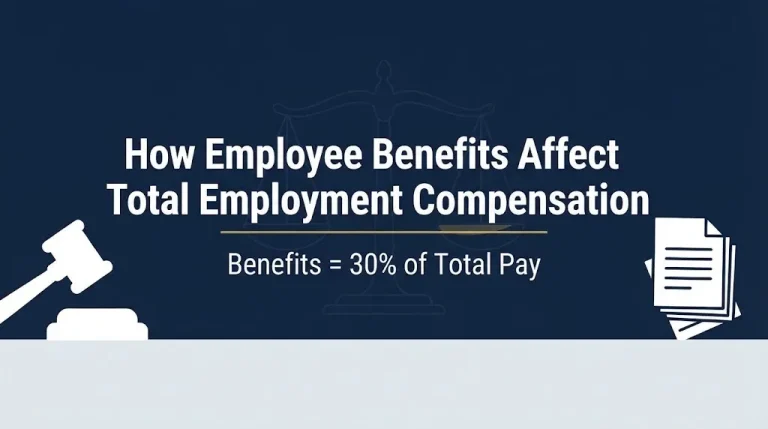 How employee benefits affect total employment compensation 2026 infographic banner